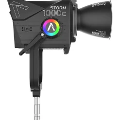 Best STORM 1000c Cine Kit with Skid Support, Fresnel, and Barndoors Monolight Strobe Heads & Kits