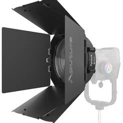 Best STORM 1000c Cine Kit with Skid Support, Fresnel, and Barndoors Monolight Strobe Heads & Kits