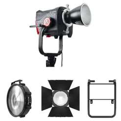 Online STORM 1200x Cine Kit with Skid Support, Fresnel, and Barndoors Monolight Strobe Heads & Kits