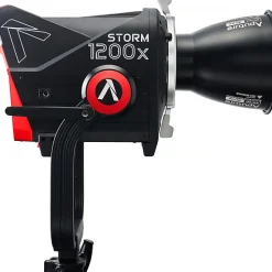 Online STORM 1200x Cine Kit with Skid Support, Fresnel, and Barndoors Monolight Strobe Heads & Kits