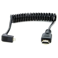 Discount Right-Angle Micro to Full HDMI Coiled Cable (11.8-17.7 In.) Cables