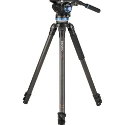 New C373F Carbon Fiber Single-Tube Tripod with S8Pro Fluid Video Head Video Tripods & Supports