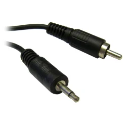 Fashion Audio Cable With 3.5mm Mono Plug Each End 6 Ft. (Black) Audio Cables