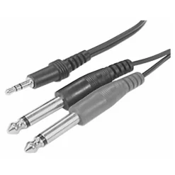 New 3.5mm Stereo Plug to Dual 1/4 In. Jacks Audio Cables
