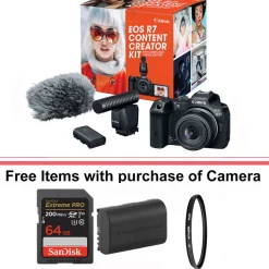 Discount EOS R7 Mirrorless Digital Camera with 18-45mm Lens Content Creator Kit Mirrorless