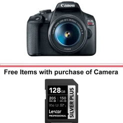 Best EOS Rebel T7 Digital SLR Camera with 18-55mm Lens w/ Webcam Starter Kit and FREE Memory Card Dslr