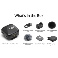 Hot Mic Mini Clip-On Transmitter with Built-In Microphone (2.4 GHz, Infinity Black) Wireless Audio Systems