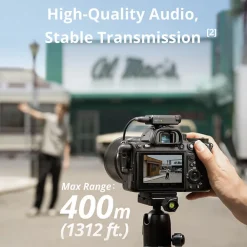 Outlet Mic Mini 2-Person Compact Wireless Microphone System for Camera & Smartphone (2.4 GHz) Wireless Audio Systems