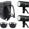 Clearance THREE Off Camera Flash Dual Kit Portable Strobe Lighting