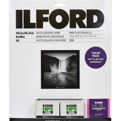 Online 8 x 10 in. MULTIGRADE RC Deluxe Paper and HP5 Plus Value Pack (Glossy, 25 Sheets) Enlarging Paper
