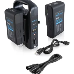 Best Dual Battery Charger with Dual 95W V-Mount Battery Bundle Batteries & Power
