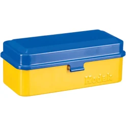 Sale Steel 120/35mm Film Case (Blue Lid/Yellow Body) Film Camera Accessories