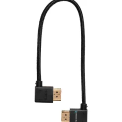Discount 12 in. Right-Angle to Left-Angle High-Speed HDMI Cable (Raven Black) Cables