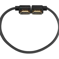 Discount 12 in. Right-Angle to Left-Angle High-Speed HDMI Cable (Raven Black) Cables