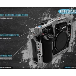 Hot Camera Cage with Top Handle for Panasonic Lumix S5II/X (Raven Black) Camera Support Systems