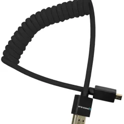 Outlet Coiled Micro-HDMI to HDMI Cable (12 to 24 in., Raven Black) Cables