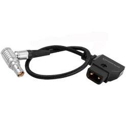 Hot D-Tap to 2-Pin LEMO Braided Cable for RED KOMODO (10 in.) Video Cables