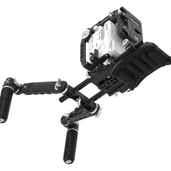 New Ultimate Rig with Gold Mount Battery Plate for Canon C80 (Raven Black) Camera Support Systems