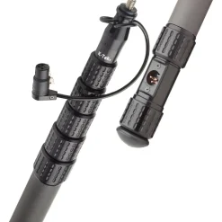 Clearance KP9CCR 9 ft. KlassicPro Graphite 6-Section Boompole with Internal XLR Coiled Cable, Side Exit Microphones Accessories