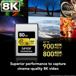 Online 80GB Professional GOLD Series CFexpress Type A Memory Card Memory Cards|Memory Cards