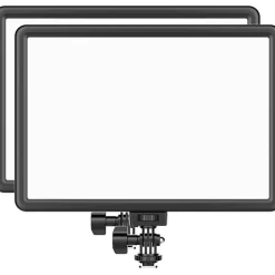 Discount Studio Panel LED Bi-Color 2-Light Kit with Barndoors and Stands Led Lights & Kits
