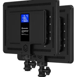 Discount Studio Panel LED Bi-Color 2-Light Kit with Barndoors and Stands Led Lights & Kits