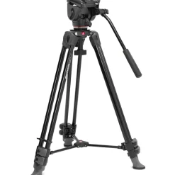 Best 500X Fluid Head with Aluminum Tripod Kit Video Tripods & Supports