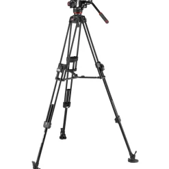 Fashion 504X Fluid Video Head & 645 Aluminum Tripod with Mid-Level Spreader Video Tripods & Supports