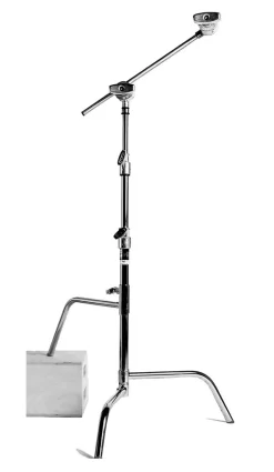 Fashion Hollywood 40in. Double Riser C Stand - Chrome Light Stands