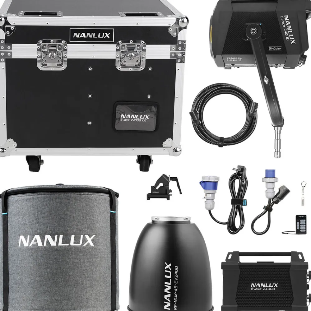 New Evoke 2400B Bi-Color LED Monolight Kit with 45° Reflector and Light-Only Flight Case Led Lights & Kits
