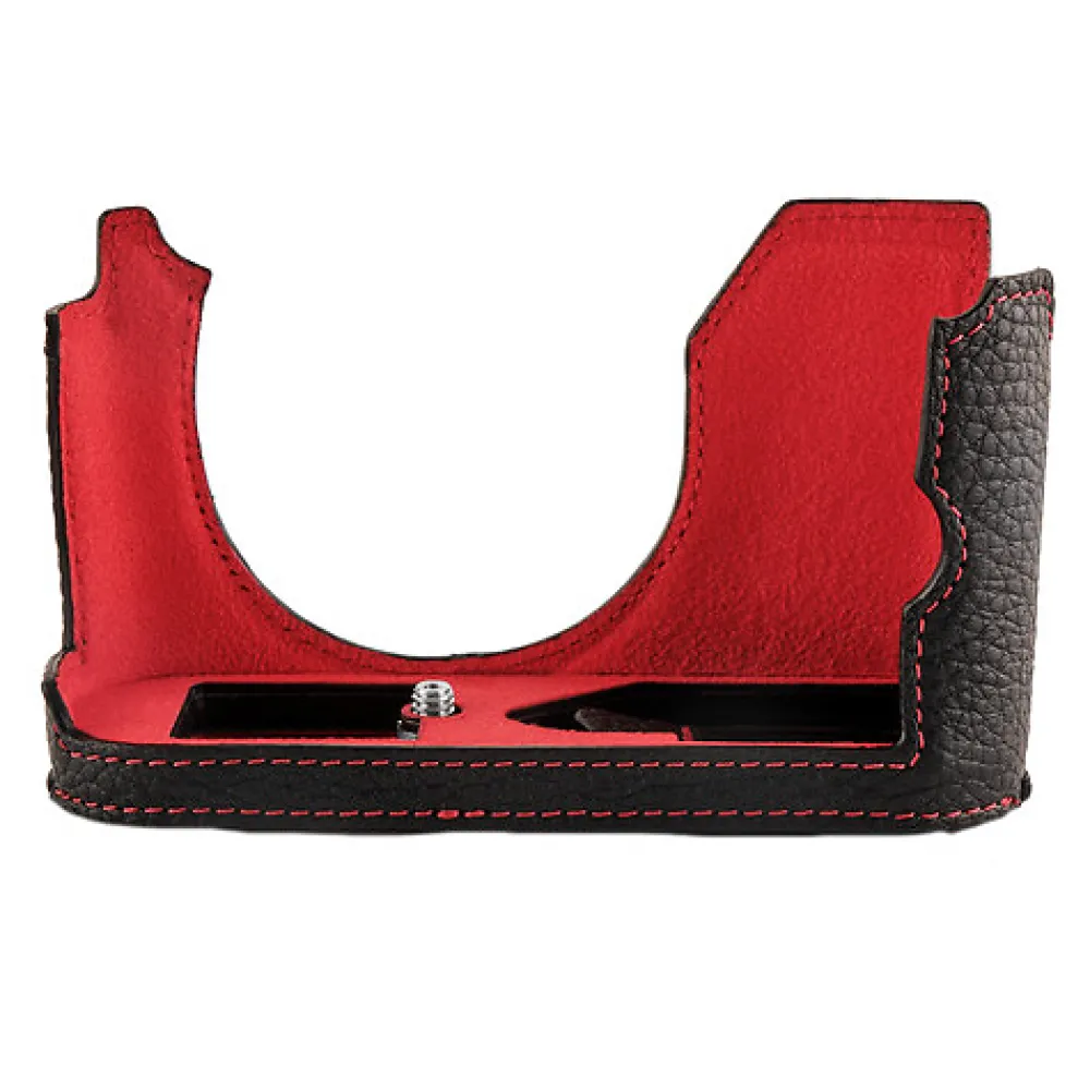 Outlet Tagcase Casual Line Leder for Leica Q3 (Black with Red Lining) Camera Bags