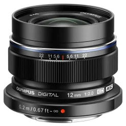 New M. Zuiko Digital ED 12mm f/2.0 Lens (Black) Wide Angle