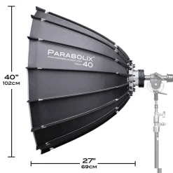 Clearance 40 in. Parabolic Reflector with Focus Mount Pro and Indirect Cage Mount for Broncolor Standard Strobes Octagonal Soft Boxes