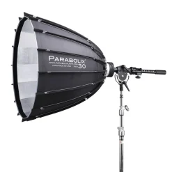 Fashion 30 in. Parabolic Reflector with Focus Mount Pro and Indirect Cage Mount for Broncolor Standard Strobes Octagonal Soft Boxes