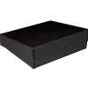 Clearance 9x12x3in Black Drop-Front Metal Edge Box Portfolios Archival Storage