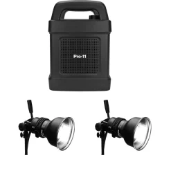 Discount Pro-11 and Two ProHead Plus Flash Head with Zoom Reflector Portable Strobe Lighting