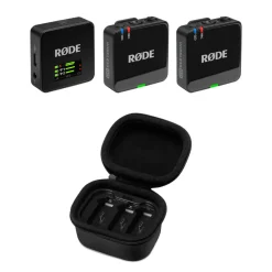 Best Wireless GO 2-Person Compact Digital Wireless Microphone System/Recorder - Gen 3 (2.4 GHz, Black) with Charge Case+ Wireless Audio Systems