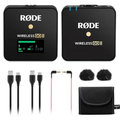 Hot Wireless GO II Single Compact Digital Wireless Microphone System/Recorder (2.4 GHz) with Lavalier GO Omnidirectional Lavalier Microphone Microphones