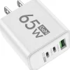 Hot Henruisi USB-C/USB-A GaN 65W 3-Port Fast Charging Wall Charger (White) Misc. Computer Accessories