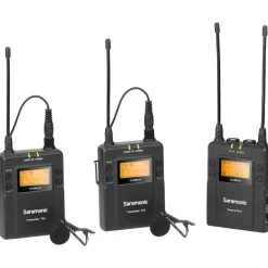 Fashion UWMIC9 RX9 + TX9 + TX9, 96-Channel Digital UHF Wireless Dual Lavalier Mic System (514 to 596 MHz) Wireless Audio Systems