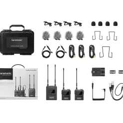 Online UwMic9S Mini KIT2 Compact 2-Person Camera-Mount Wireless Omni Lavalier Microphone System (514 to 596 MHz) Wireless Audio Systems