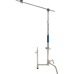 Outlet 9.5 ft. C-Stand with Grip Arm & Turtle Base Kit (Stainless Steel) Light Stands