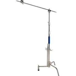Outlet 9.5 ft. C-Stand with Grip Arm & Turtle Base Kit (Stainless Steel) Light Stands