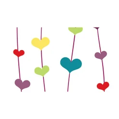 Outlet 53 in. x 18 ft. Printed Background Paper (Floating Hearts) Paper Backgrounds
