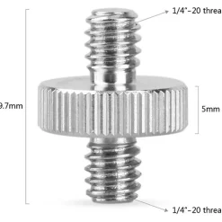 New 1/4 in.-20 to 1/4 in.-20 Double-End Stud (2-Pack) Camera Support Accessories