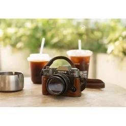 New Leather Half Case Kit for Fujifilm X-T50 (Brown) Camera Bags