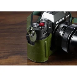 Best Leather Half Case Kit for Fujifilm X-T50 (Green) Camera Bags