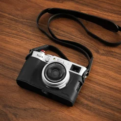 Online Leather Half Case Kit for Fujifilm X100VI (Black) Camera Bags
