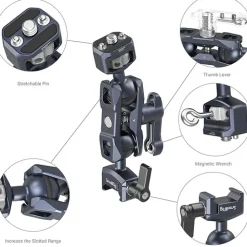 Fashion Magic Arm with Dual Ball Heads (1/4 in.-20 Screw and NATO Clamp) Camera Support Accessories