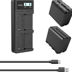 Online NP-F970 Dual-Battery and Charger Kit Batteries & Adapters